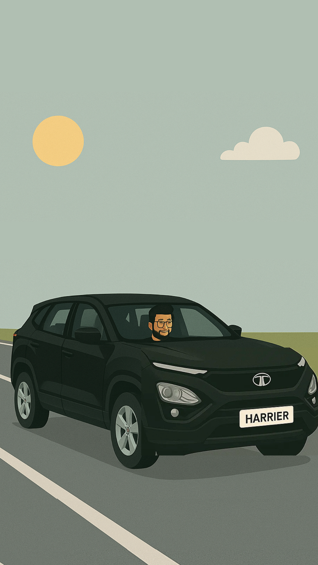 Luxury car in mountain landscape